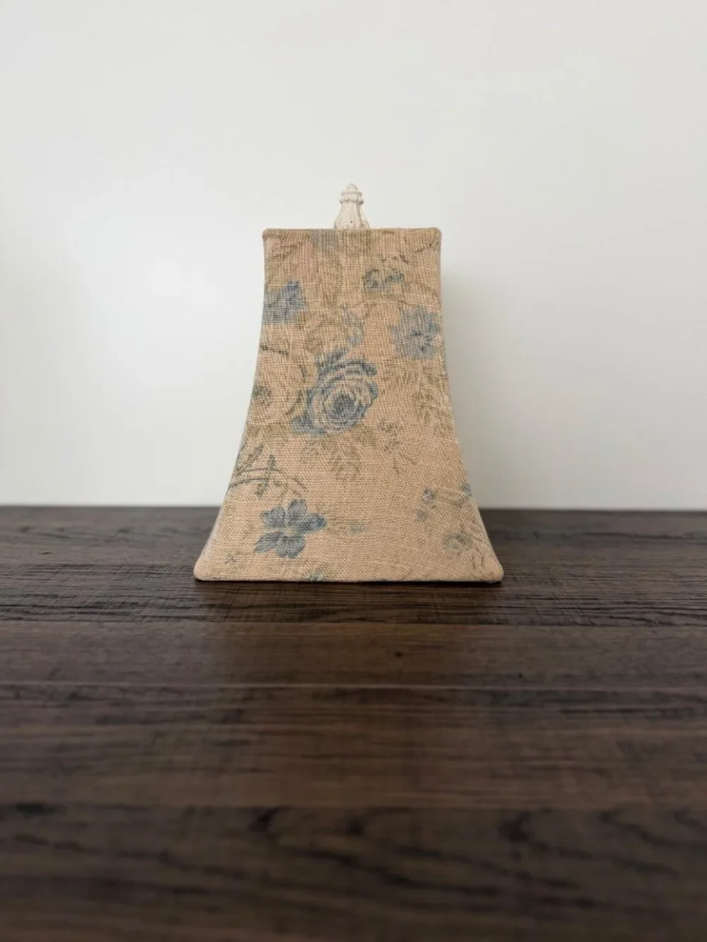 Vintage Square Bell Blue Rose Floral Fabric Lampshade Cottagecore Shabby Chic